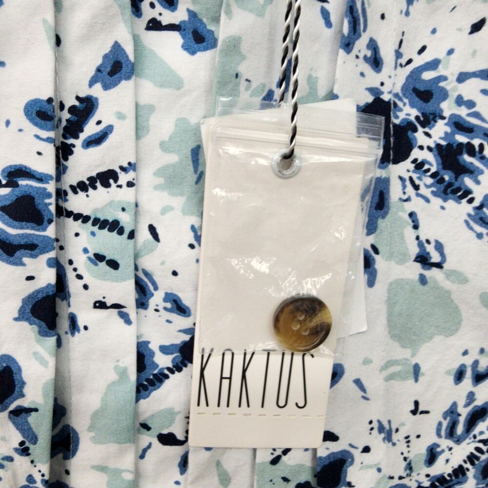 NWT Kaktus Women XXL Blue White Shibori Tie Dye Dress Button Up Pockets Tie Belt - Picture 13 of 13